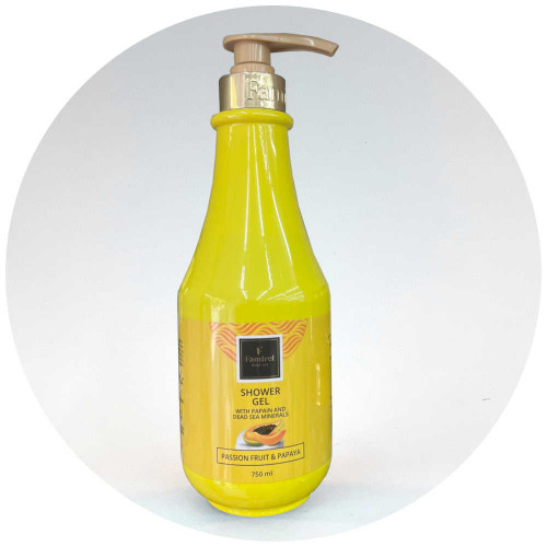 Famirel ג’ל רחצה פפאין כולל מינרלים מים המלח Papain shower gel with Dead Sea minerals 750ml