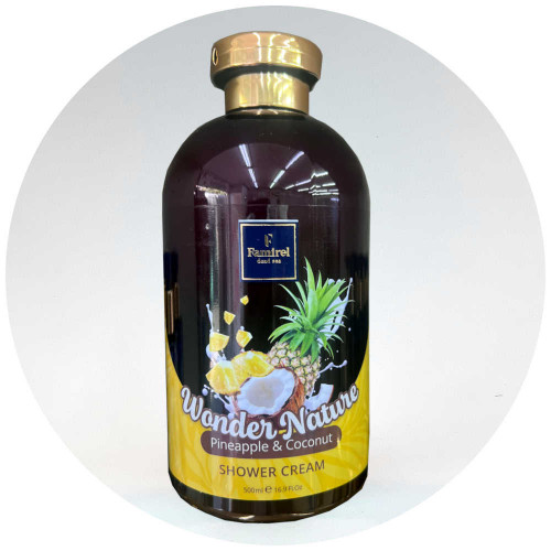 Famirel תחליב רחצה מועשר בתמציות אננס וקוקוס Shower gel 500ml