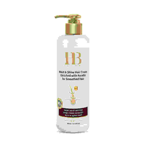 Health & Beauty קרם לחות ללא שטיפה מועשר בקרטין Moist & Shine Hair Cream Enriched with Keratin for Smoothed Hair 400ml